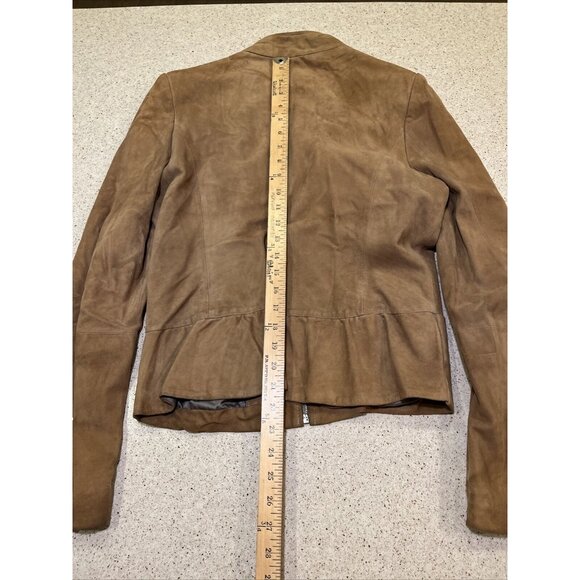 Elie Tahari Lamb Suede Brown Jacket Size Small - Picture 8 of 8